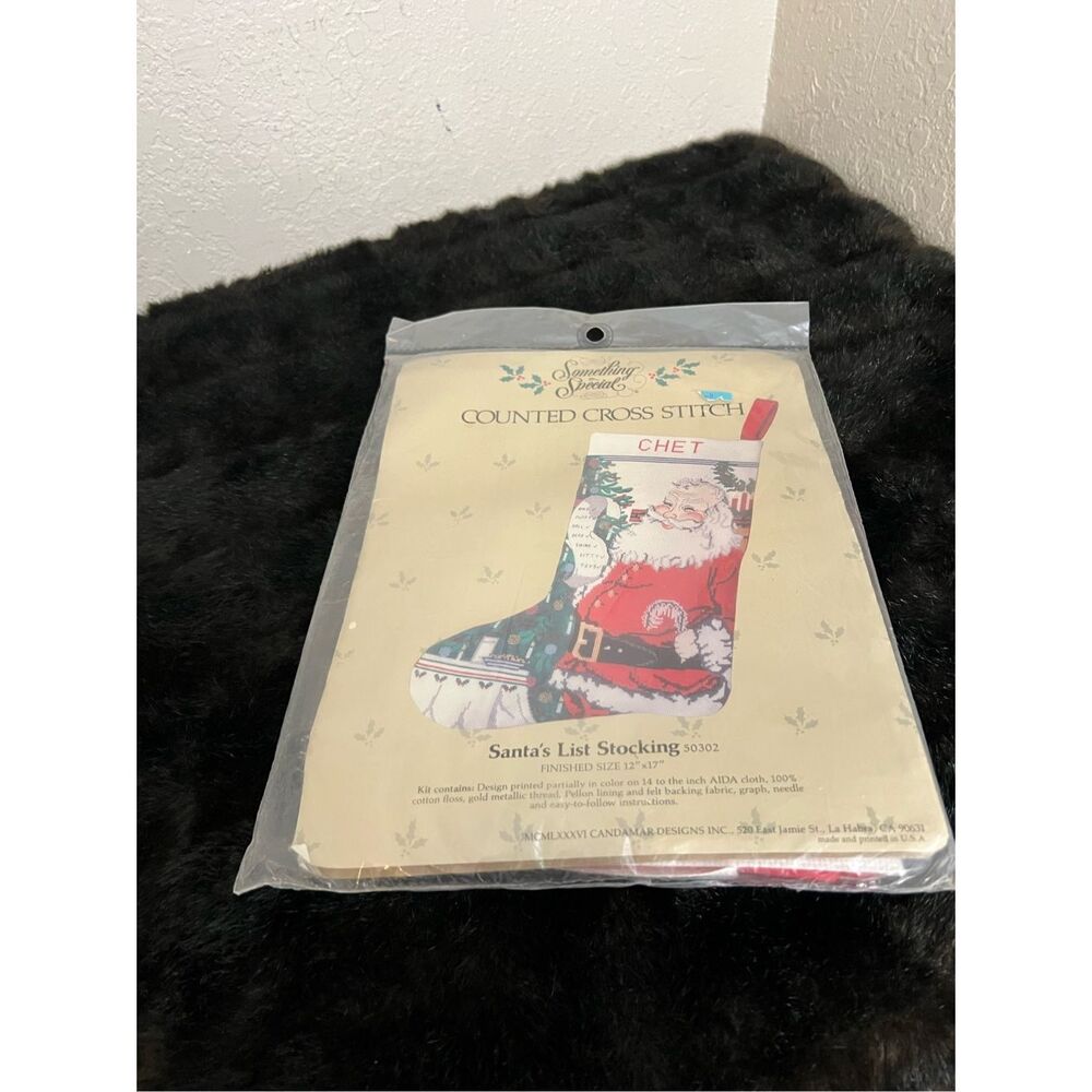 Santa Counted Cross Stitch Stocking Kit, Santa Claus Stocking Kit Christmas